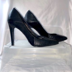 Slightly used Pure Navy Black Suede Heels Size 7.5